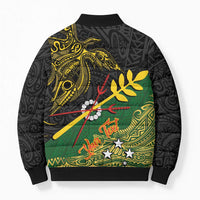 Personalized Chimpu Province Papua New Guinea Bomber Puffer Jacket Bird-of-paradise Art Tattoo and Melanesian Motifs LT03 - Polynesian Pride