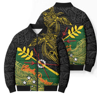 Personalized Chimpu Province Papua New Guinea Bomber Puffer Jacket Bird-of-paradise Art Tattoo and Melanesian Motifs LT03 - Polynesian Pride