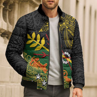 Personalized Chimpu Province Papua New Guinea Bomber Puffer Jacket Bird-of-paradise Art Tattoo and Melanesian Motifs LT03 - Polynesian Pride
