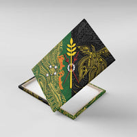Chimpu Province Papua New Guinea Canvas Wall Art Bird-of-paradise Art Tattoo and Melanesian Motifs LT03 With Frame Black - Polynesian Pride