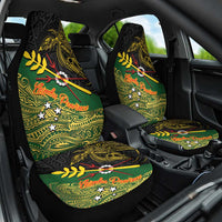 Chimpu Province Papua New Guinea Car Seat Cover Bird-of-paradise Art Tattoo and Melanesian Motifs LT03 One Size Black - Polynesian Pride