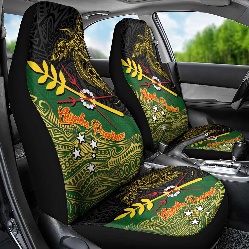 Chimpu Province Papua New Guinea Car Seat Cover Bird-of-paradise Art Tattoo and Melanesian Motifs LT03 - Polynesian Pride
