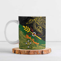Chimpu Province Papua New Guinea Ceramic Mug Bird-of-paradise Art Tattoo and Melanesian Motifs LT03 Black - Polynesian Pride