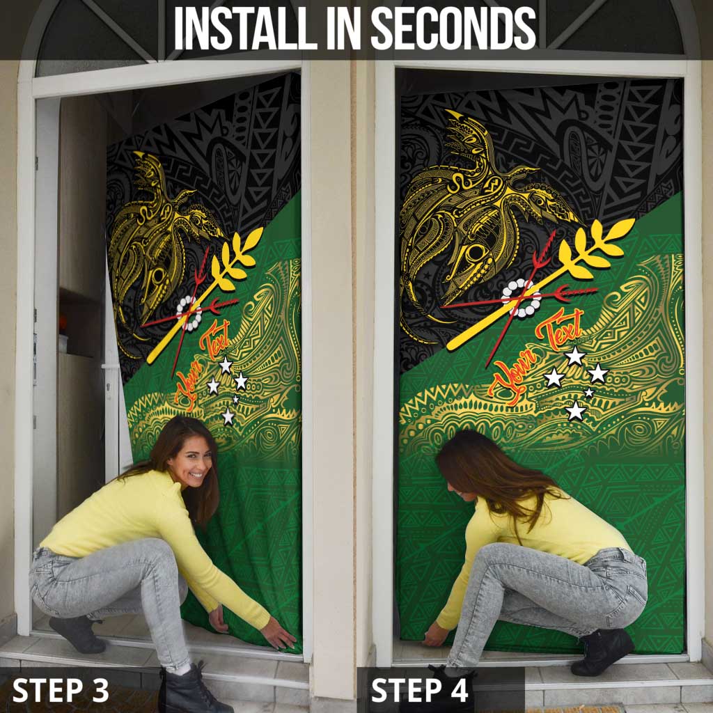Personalized Chimpu Province Papua New Guinea Door Cover Bird-of-paradise Art Tattoo and Melanesian Motifs LT03 - Polynesian Pride