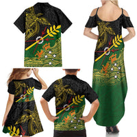 Personalized Chimpu Province Papua New Guinea Family Matching Summer Maxi Dress and Hawaiian Shirt Bird-of-paradise Art Tattoo and Melanesian Motifs - Polynesian Pride