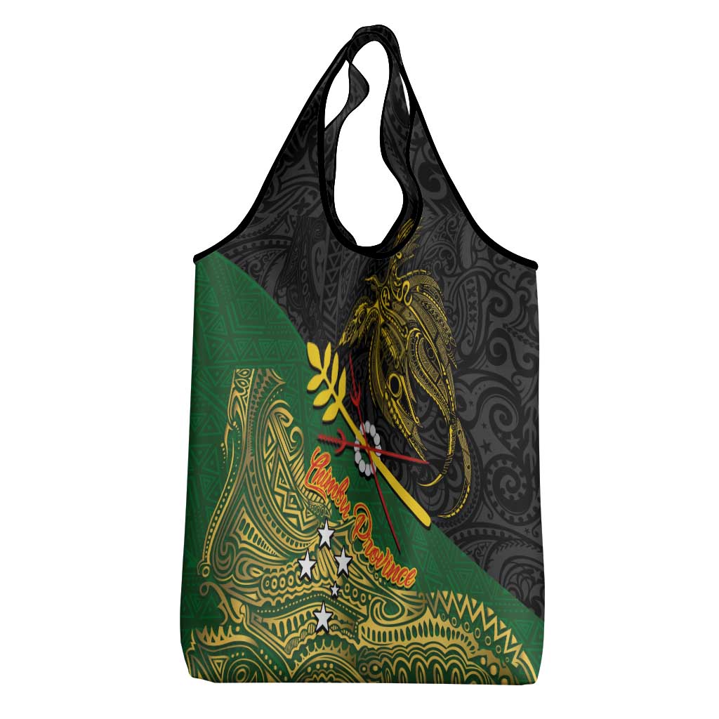 Chimpu Province Papua New Guinea Grocery Bag Bird-of-paradise Art Tattoo and Melanesian Motifs LT03 - Polynesian Pride