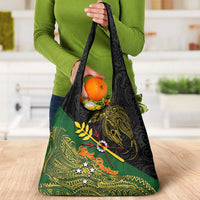 Chimpu Province Papua New Guinea Grocery Bag Bird-of-paradise Art Tattoo and Melanesian Motifs LT03 - Polynesian Pride