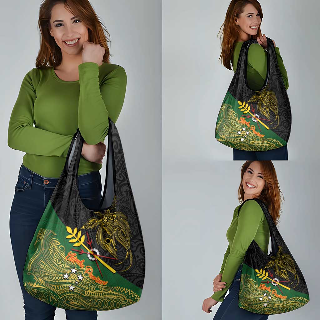 Chimpu Province Papua New Guinea Grocery Bag Bird-of-paradise Art Tattoo and Melanesian Motifs LT03 - Polynesian Pride