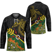 Personalized Chimpu Province Papua New Guinea Hockey Jersey Bird-of-paradise Art Tattoo and Melanesian Motifs LT03 - Polynesian Pride