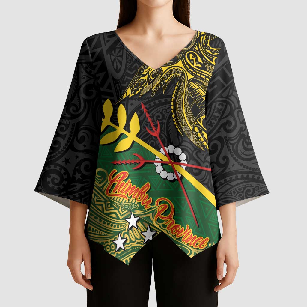 Personalized Chimpu Province Papua New Guinea Kimono Sleeve Blouse Bird-of-paradise Art Tattoo and Melanesian Motifs LT03 - Polynesian Pride