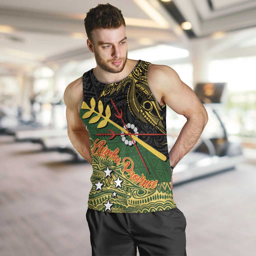 Personalized Chimpu Province Papua New Guinea Men Tank Top Bird-of-paradise Art Tattoo and Melanesian Motifs LT03 Black - Polynesian Pride