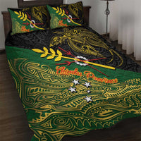 Chimpu Province Papua New Guinea Quilt Bed Set Bird-of-paradise Art Tattoo and Melanesian Motifs LT03 Black - Polynesian Pride