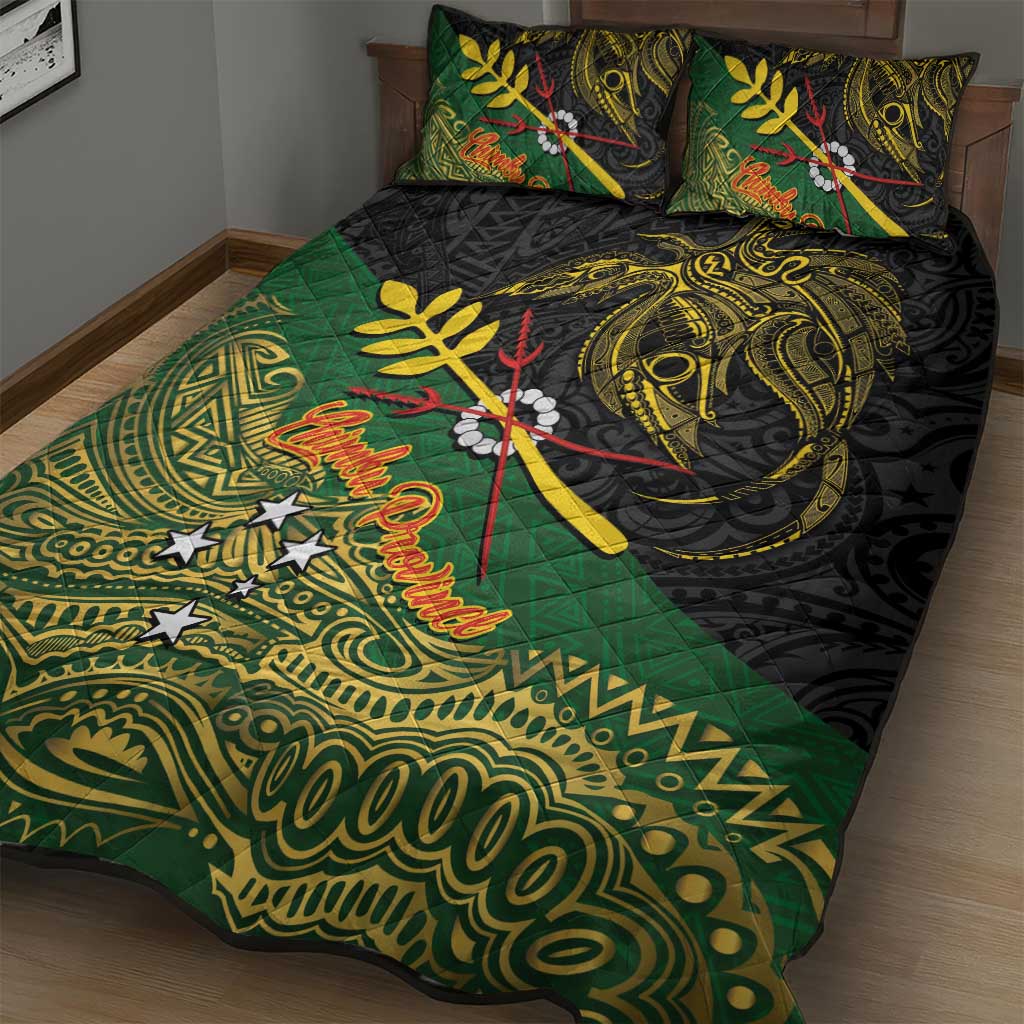Chimpu Province Papua New Guinea Quilt Bed Set Bird-of-paradise Art Tattoo and Melanesian Motifs LT03 - Polynesian Pride