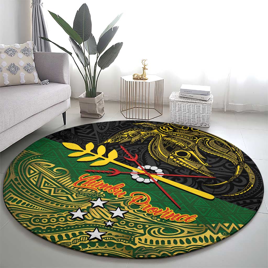 Chimpu Province Papua New Guinea Round Carpet Bird-of-paradise Art Tattoo and Melanesian Motifs LT03 - Polynesian Pride