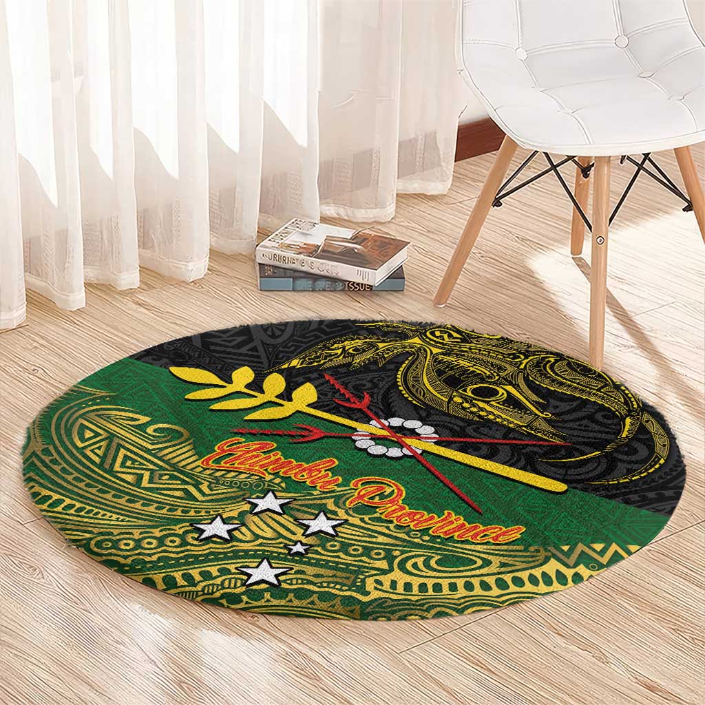 Chimpu Province Papua New Guinea Round Carpet Bird-of-paradise Art Tattoo and Melanesian Motifs LT03 - Polynesian Pride