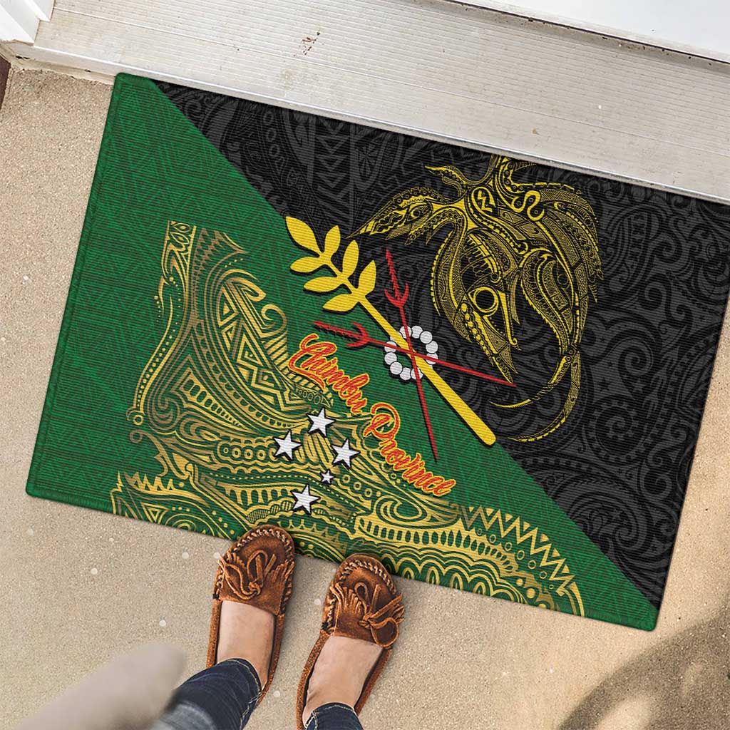 Chimpu Province Papua New Guinea Rubber Doormat Bird-of-paradise Art Tattoo and Melanesian Motifs LT03 - Polynesian Pride