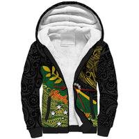 Personalized Chimpu Province Papua New Guinea Sherpa Hoodie Bird-of-paradise Art Tattoo and Melanesian Motifs LT03 Unisex Black - Polynesian Pride