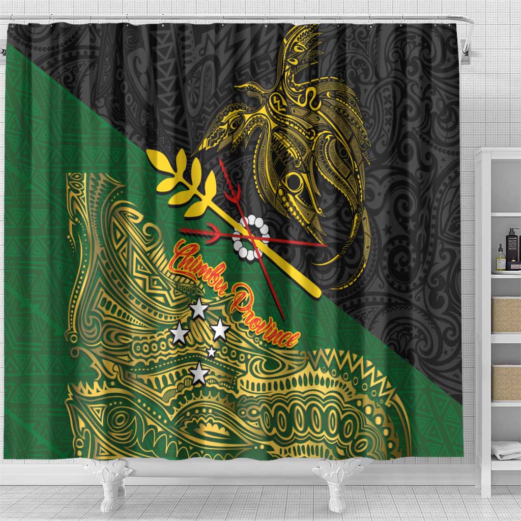 Chimpu Province Papua New Guinea Shower Curtain Bird-of-paradise Art Tattoo and Melanesian Motifs LT03 - Polynesian Pride