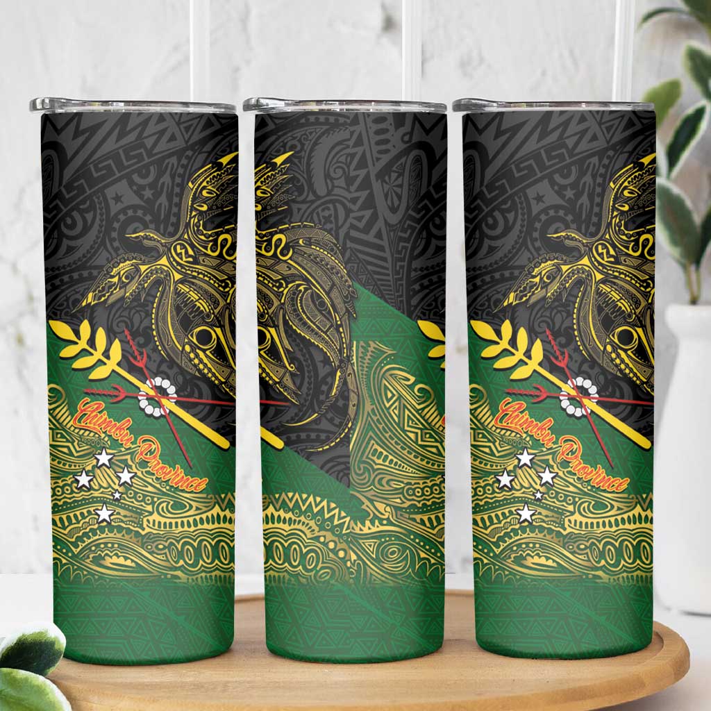 Chimpu Province Papua New Guinea Skinny Tumbler Bird-of-paradise Art Tattoo and Melanesian Motifs LT03 - Polynesian Pride