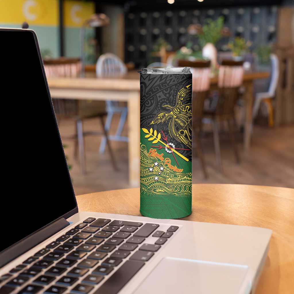 Chimpu Province Papua New Guinea Skinny Tumbler Bird-of-paradise Art Tattoo and Melanesian Motifs LT03 - Polynesian Pride