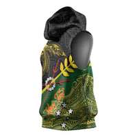 Personalized Chimpu Province Papua New Guinea Sleeveless Hoodie Bird-of-paradise Art Tattoo and Melanesian Motifs LT03 - Polynesian Pride