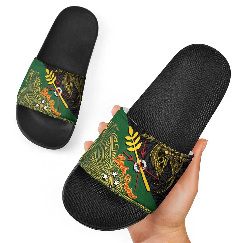 Chimpu Province Papua New Guinea Slide Sandals Bird-of-paradise Art Tattoo and Melanesian Motifs LT03 - Polynesian Pride