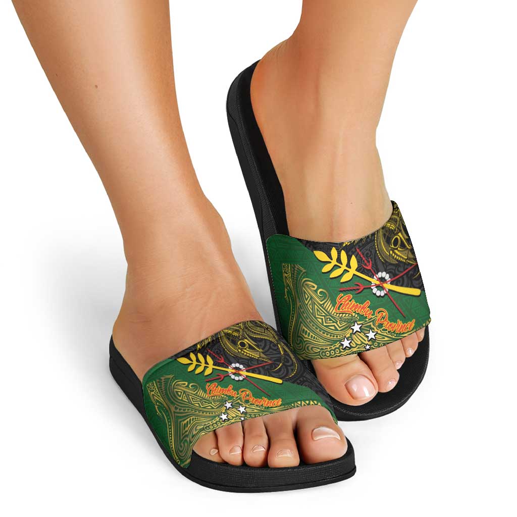 Chimpu Province Papua New Guinea Slide Sandals Bird-of-paradise Art Tattoo and Melanesian Motifs LT03 - Polynesian Pride