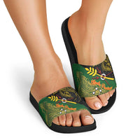 Chimpu Province Papua New Guinea Slide Sandals Bird-of-paradise Art Tattoo and Melanesian Motifs LT03 - Polynesian Pride