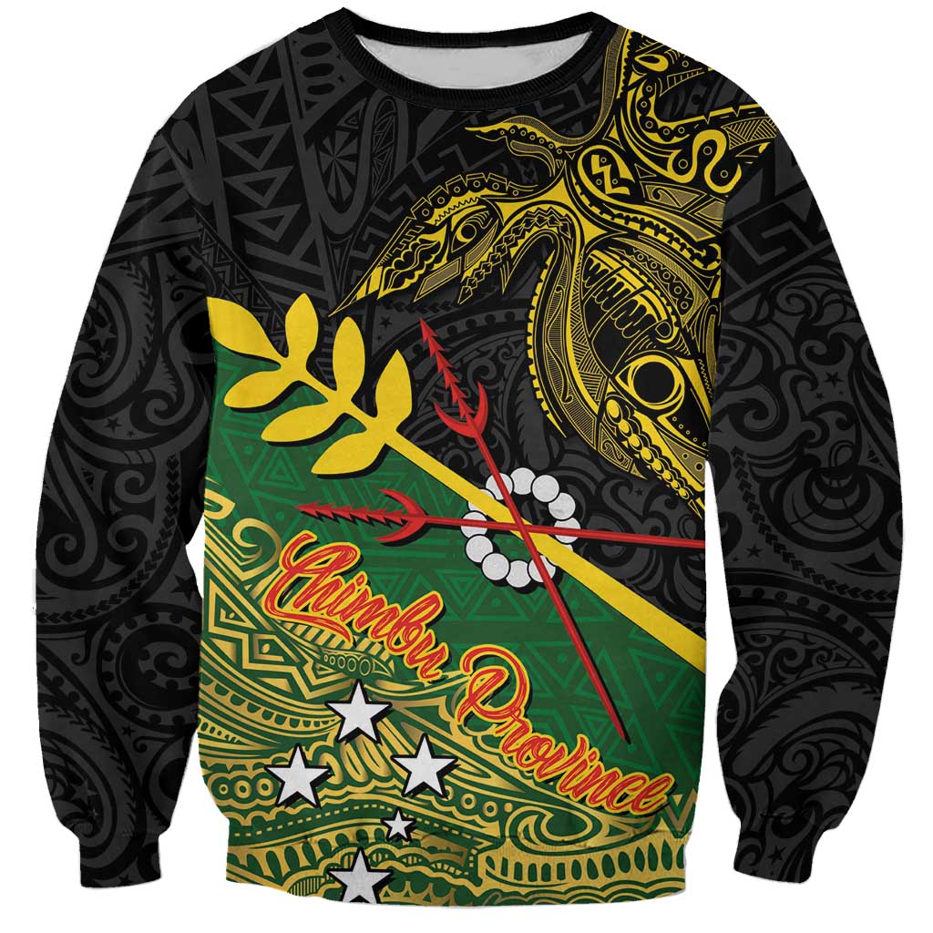 Personalized Chimpu Province Papua New Guinea Sweatshirt Bird-of-paradise Art Tattoo and Melanesian Motifs - Polynesian Pride