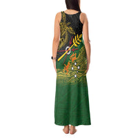 Personalized Chimpu Province Papua New Guinea Tank Maxi Dress Bird-of-paradise Art Tattoo and Melanesian Motifs LT03 - Polynesian Pride