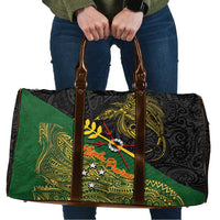 Chimpu Province Papua New Guinea Travel Bag Bird-of-paradise Art Tattoo and Melanesian Motifs LT03 Black - Polynesian Pride