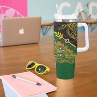 Chimpu Province Papua New Guinea Tumbler With Handle Bird-of-paradise Art Tattoo and Melanesian Motifs LT03 - Polynesian Pride