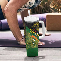 Chimpu Province Papua New Guinea Tumbler With Handle Bird-of-paradise Art Tattoo and Melanesian Motifs LT03 - Polynesian Pride