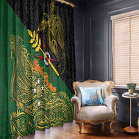 Chimpu Province Papua New Guinea Window Curtain Bird-of-paradise Art Tattoo and Melanesian Motifs LT03 - Polynesian Pride