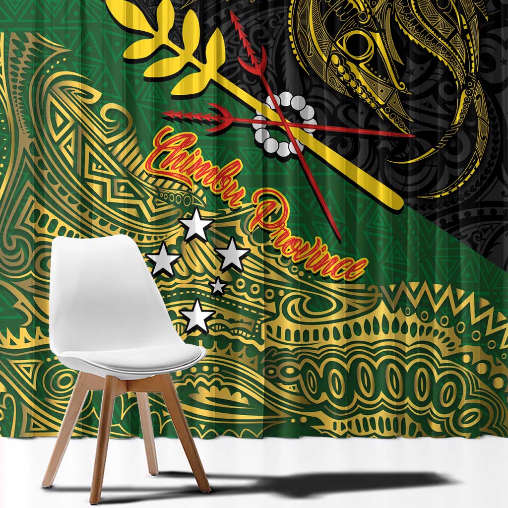 Chimpu Province Papua New Guinea Window Curtain Bird-of-paradise Art Tattoo and Melanesian Motifs LT03 - Polynesian Pride