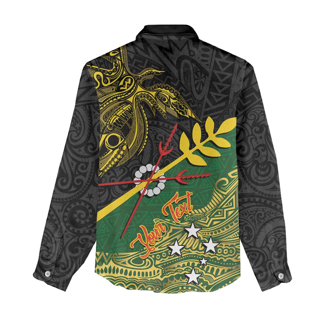 Personalized Chimpu Province Papua New Guinea Women Casual Shirt Bird-of-paradise Art Tattoo and Melanesian Motifs LT03 - Polynesian Pride