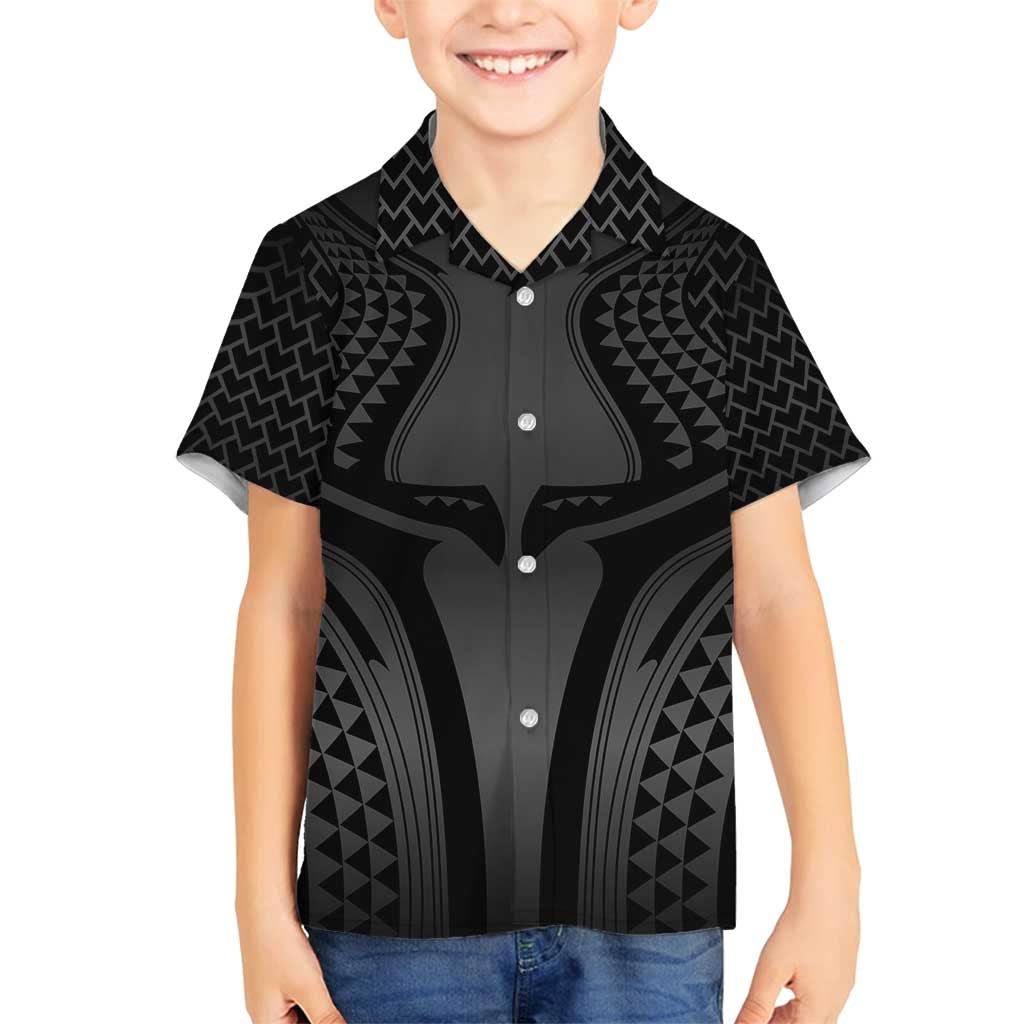 Hawaiian Kakau Art Tattoos Aquaman Style Family Matching Long Sleeve Bodycon Dress and Hawaiian Shirt Special Edition LT03 Son's Shirt Black - Polynesian Pride