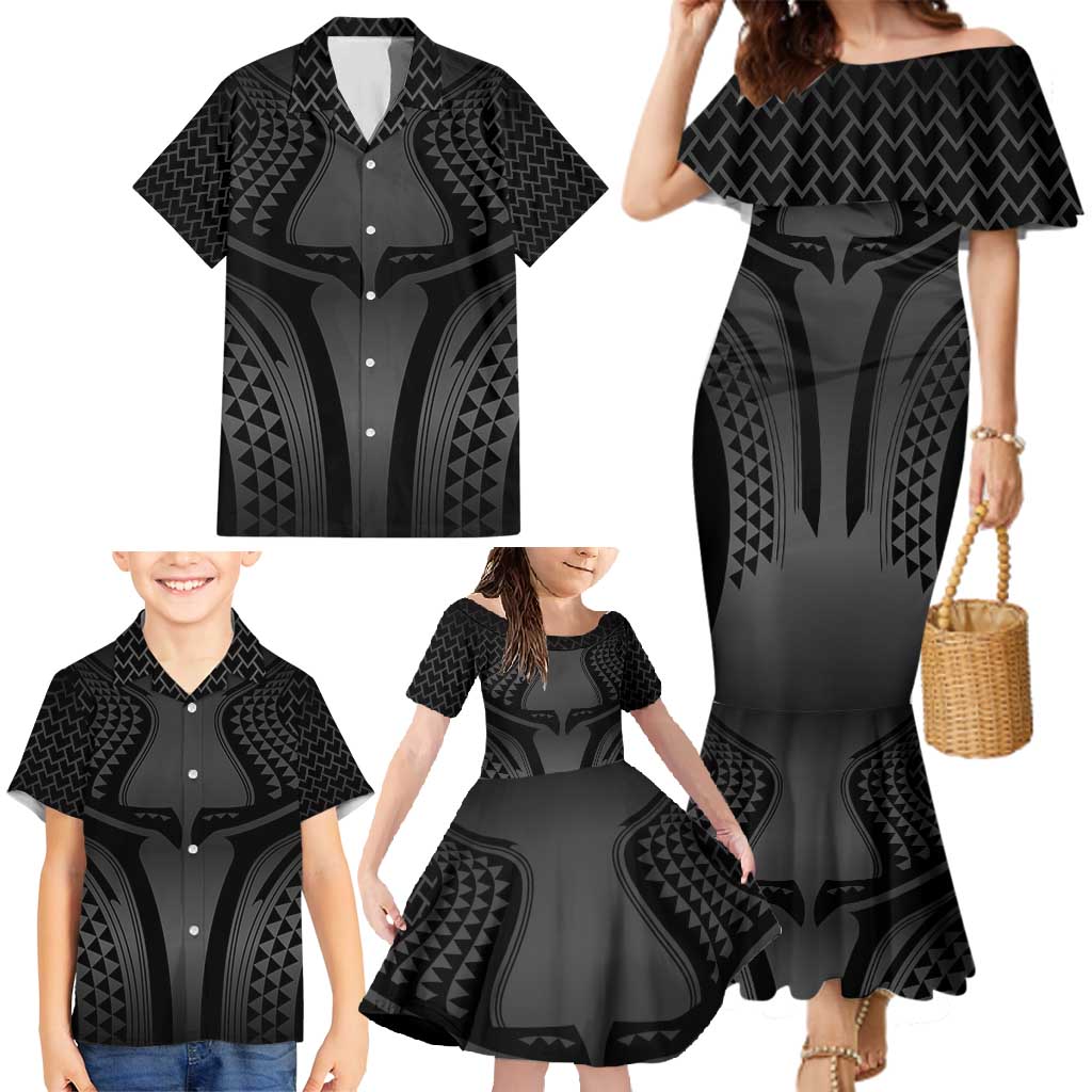 Hawaiian Kakau Art Tattoos Aquaman Style Family Matching Mermaid Dress and Hawaiian Shirt Special Edition LT03 - Polynesian Pride
