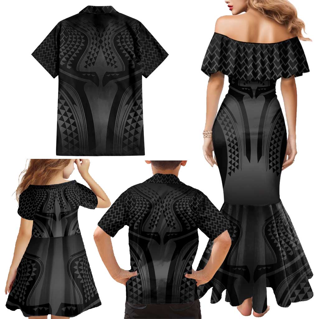 Hawaiian Kakau Art Tattoos Aquaman Style Family Matching Mermaid Dress and Hawaiian Shirt Special Edition LT03 - Polynesian Pride