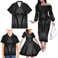 Hawaiian Kakau Art Tattoos Aquaman Style Family Matching Off The Shoulder Long Sleeve Dress and Hawaiian Shirt Special Edition LT03 - Polynesian Pride
