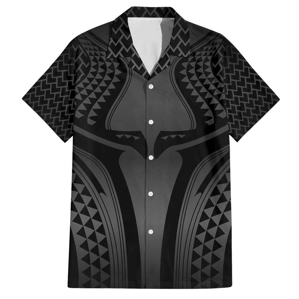 Hawaiian Kakau Art Tattoos Aquaman Style Family Matching Off Shoulder Maxi Dress and Hawaiian Shirt Special Edition LT03 Dad's Shirt - Short Sleeve Black - Polynesian Pride