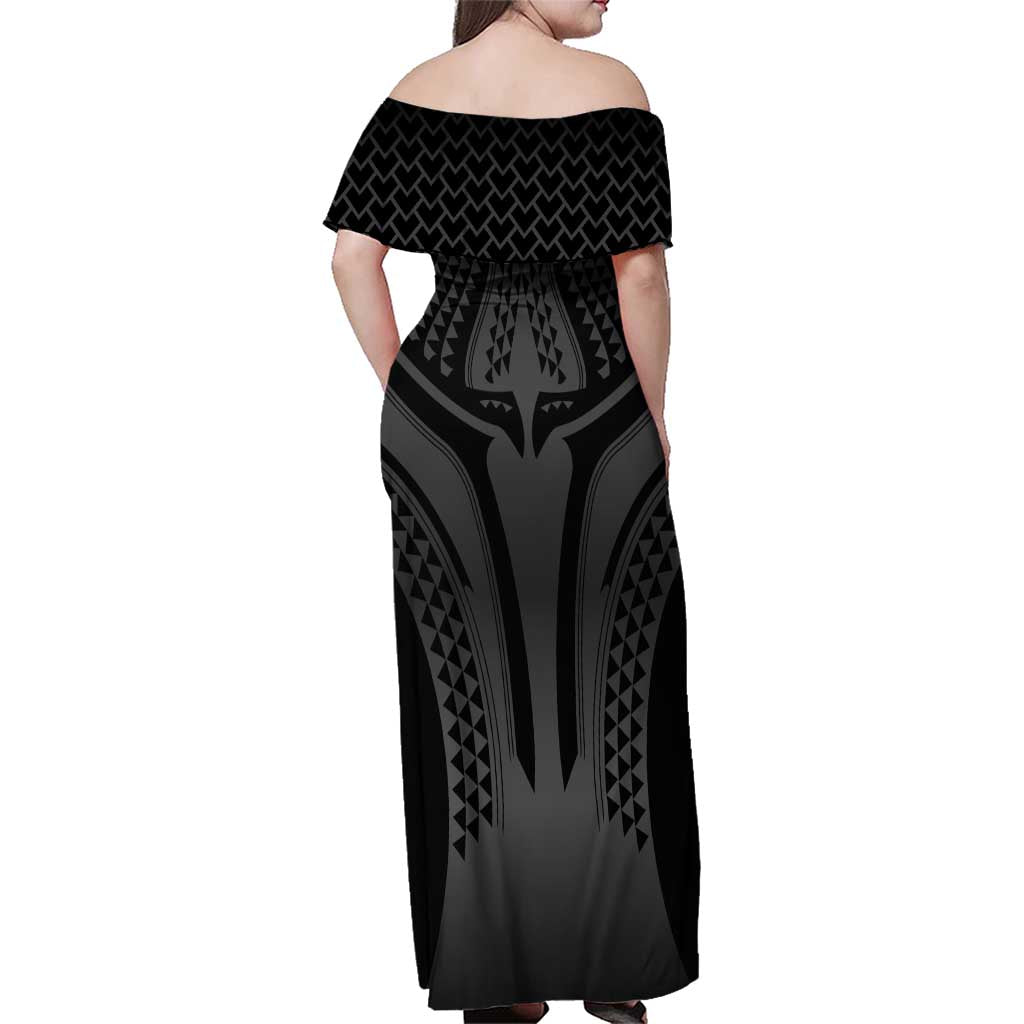 Hawaiian Kakau Art Tattoos Aquaman Style Family Matching Off Shoulder Maxi Dress and Hawaiian Shirt Special Edition LT03 - Polynesian Pride