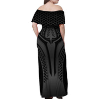 Hawaiian Kakau Art Tattoos Aquaman Style Family Matching Off Shoulder Maxi Dress and Hawaiian Shirt Special Edition LT03 - Polynesian Pride