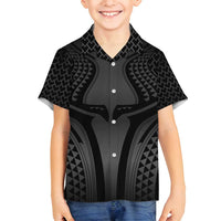 Hawaiian Kakau Art Tattoos Aquaman Style Family Matching Puletasi and Hawaiian Shirt Special Edition LT03 Son's Shirt Black - Polynesian Pride