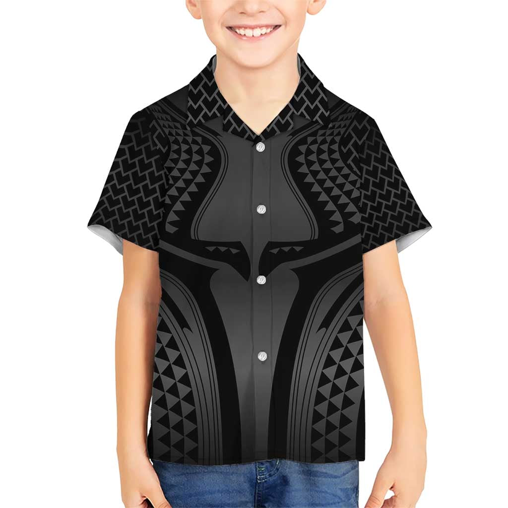 Hawaiian Kakau Art Tattoos Aquaman Style Family Matching Short Sleeve Bodycon Dress and Hawaiian Shirt Special Edition LT03 Son's Shirt Black - Polynesian Pride