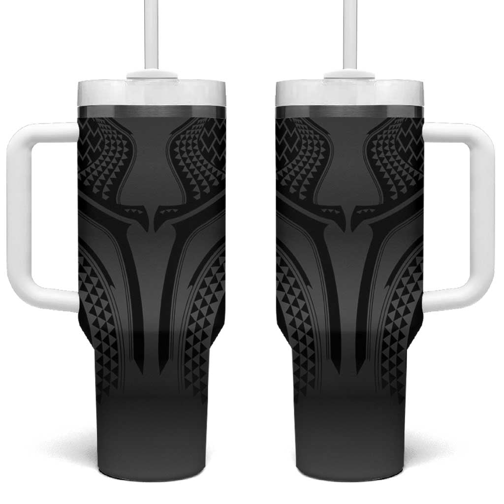 Hawaiian Kakau Art Tattoos Aquaman Style Tumbler With Handle Special Edition LT03 One Size: 40 oz Black - Polynesian Pride