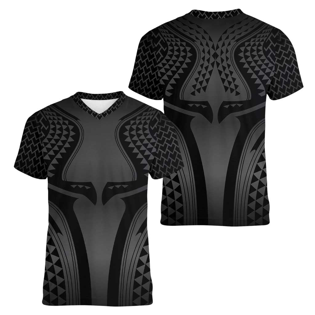 Hawaiian Kakau Art Tattoos Aquaman Style Women V-Neck T-Shirt Special Edition LT03 - Polynesian Pride
