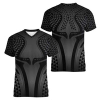 Hawaiian Kakau Art Tattoos Aquaman Style Women V-Neck T-Shirt Special Edition LT03 - Polynesian Pride