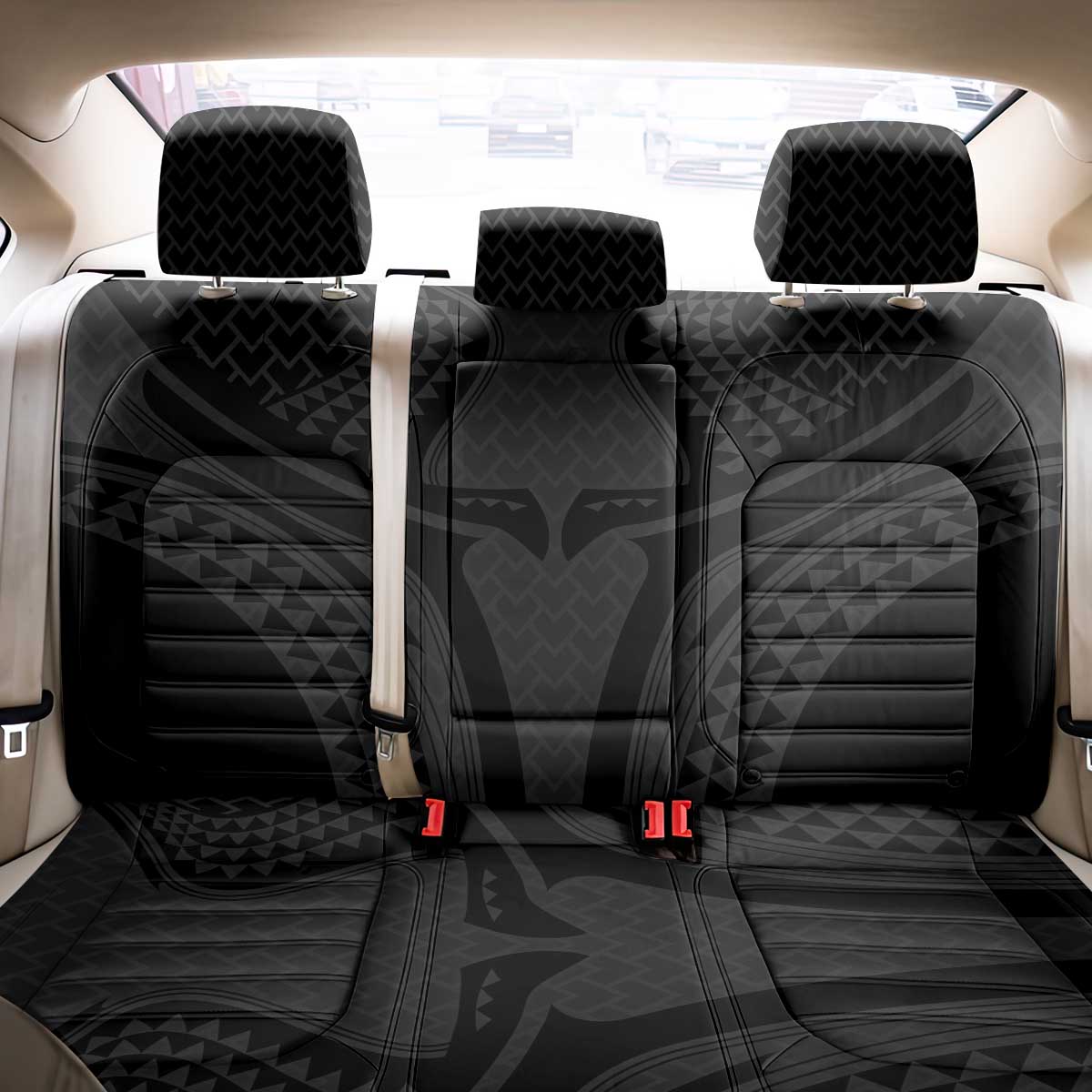 Hawaiian Kakau Art Tattoos Aquaman Style Back Car Seat Cover Black Version - Polynesian Pride