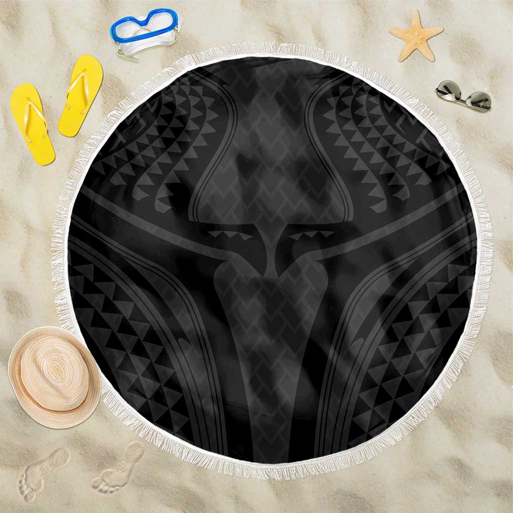 Hawaiian Kakau Art Tattoos Aquaman Style Beach Blanket Black Version - Polynesian Pride